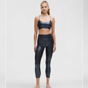 LULULEMON Align Rib HR Pant 25” Shine in Radiate Foil Print Black Night size 10